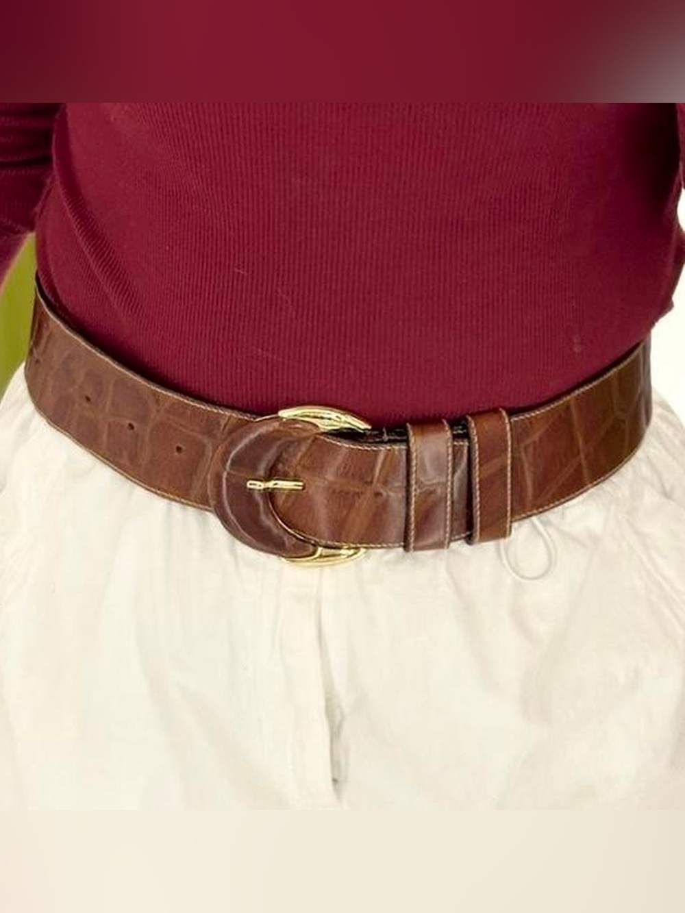 Vintage Thick Alligator Italian Belt